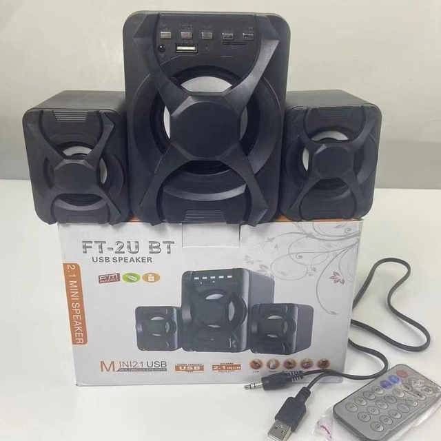3inch USB 2.1 for Audio Speakers with Remote Control for Mobile Phone & Computer-Stereo Sound System with TF Card Support