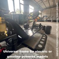 Kart à pédales avec moteur 4 temps 212cc, vitesse maximale de 50 km/h, freins à disque avant et arrière, utilisation en extérieur