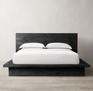 Cama de Plataforma Estilo Japonés, Tamaño Doble Queen/King, Muebles de Dormitorio de Madera de Roble Macizo con Cabecera - Product Image 4