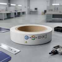 Étiquettes en rouleau PET argentées brillantes, autocollantes, résistantes aux intempéries, pour l'identification des modules solaires et des composants électroniques