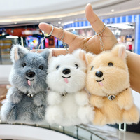 Porte-clés en peluche chiot de dessin animé mignon, pendentif poupée Kawaii, breloque de sac pour couple, jouet en peluche pour machine à griffes