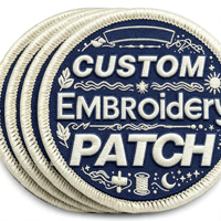 Badge en tissu brodé sur mesure, thermocollant, en sergé, avec surpiqûres solides, pour uniforme d'équipe, casquette, bagage, accessoire décoratif