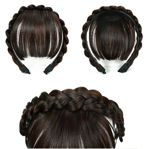 <span class=keywords><strong>Capelli</strong></span> anteriori frangia frangia estensioni dei <span class=keywords><strong>capelli</strong></span> parrucche sintetiche fascia per le donne ragazze - Product Image 6