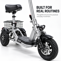 Scooter de mobilité à trois roues pour l'exportation, mini scooter électrique pliable en alliage de magnésium ultra-léger, longue autonomie, 120 kg