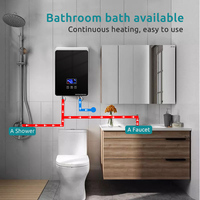 Chauffe-eau instantané sans réservoir pour salle de bain, 3500W, chauffe-eau électrique pour douche avec affichage numérique, température réglable et sécurité
