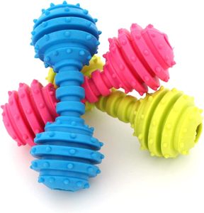 Jouets pour animaux de compagnie en caoutchouc en forme d'haltères, jouets à mâcher de qualité pour chats et chiens - Product Image 3