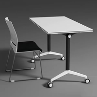 Table de conférence pliable mobile pour la formation, avec pieds en métal et roulettes