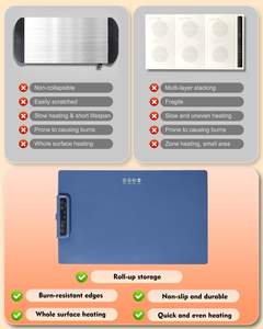 แผ่นอุ่นอาหารไฟฟ้าแบบพับได้ ทำจากซิลิโคน สำหรับบุฟเฟ่ต์และงานปาร์ตี้ - Product Image 4