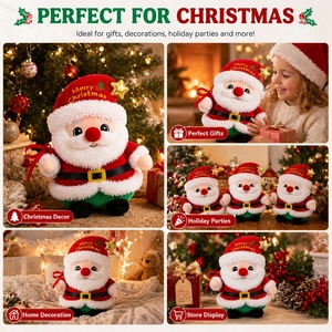 Peluche personnalisée Père Noël en gros, jouet en peluche de Noël, poupée en peluche douce, cadeau décoratif avec emballage personnalisé et logo - Product Image 5
