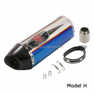 カワサキBMWG <span class=keywords><strong>310</strong></span> <span class=keywords><strong>GS</strong></span>用サイレンサー付き38-51mmスクータースチールエキゾーストパイプマフラーチューブブルー - Product Image 2