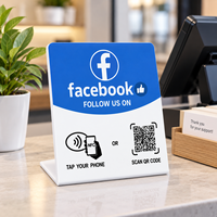 Individuell Bedruckter Acryl-Ständer mit NFC-Karte, NFC-Chip und Gedrucktem QR-Code für Bewertungserfassung an der Ladentheke
