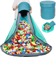 Tapis de jeu portable en polyester écologique pour enfants avec bacs de rangement de jouets pliables Design de luxe moderne pour une utilisation en extérieur