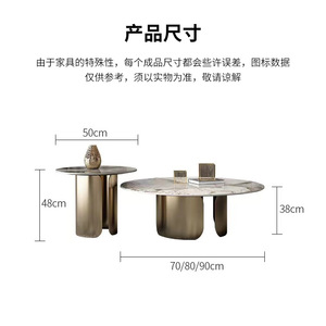 Marble Coffee <b>Table</b> Black <b>Gold</b> Bronze Minimalist Living Room Furniture <b>Round</b> <b>Table</b> for Apartment Home Decor - Product Image 3