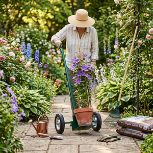 Chariot <span class=keywords><strong>à</strong></span> roulettes en métal robuste pour plantes, déplaceur de pots de fleurs pour jardin et maison, vente en gros - Product Image 4