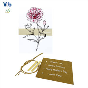 Tarjeta de Papel Kraft Ecológica Negra con Diseño de Siluetas de Flores de Estaciones del Año, Personalizada por Diseñadores Profesionales - Product Image 4