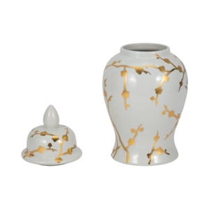 Vaso Decorativo in Ceramica con Motivo a Fiori di Ciliegio per Soggiorno, Camera da Letto, Ingresso e Ufficio - Product Image 4