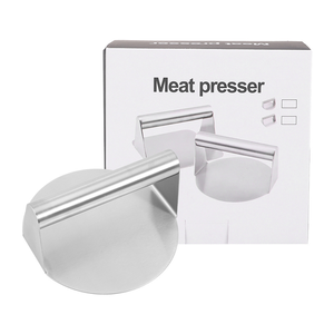 <span class=keywords><strong>Presse</strong></span> à viande pour hamburger en acier inoxydable avec fond plat, outil antiadhésif Hamburger Patty Smasher, presseur <span class=keywords><strong>professionnel</strong></span> de <span class=keywords><strong>steak</strong></span> de boeuf - Product Image 3