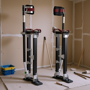 Perneras ajustables para paneles de yeso D0100HADVEU de 24-40 pulgadas, de aluminio negro, para pintura y construcción - Product Image 2