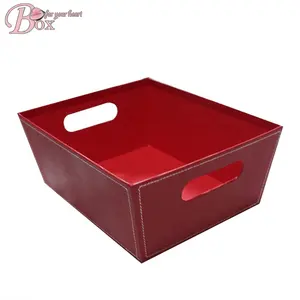 high quality custom handmade food chocolate display gift cardboard leather stitching paper food tray