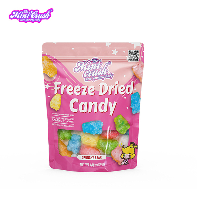 Wholesale Custom Label Freeze Dry Sweet Snakes Chewy Freeze-Dried Gummy Bear Candy