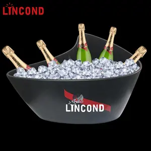 OEM Bruchs icherer Marken-Eis kübel mit großer Kapazität Leuchtender Nachtclub-Wein-Eis kübel Kunststoff-Champagner-Getränke wannen
