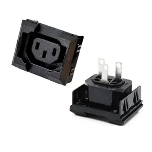 15A 250V IEC 320 C13 snap in panel mount female connector locking socket for PDU