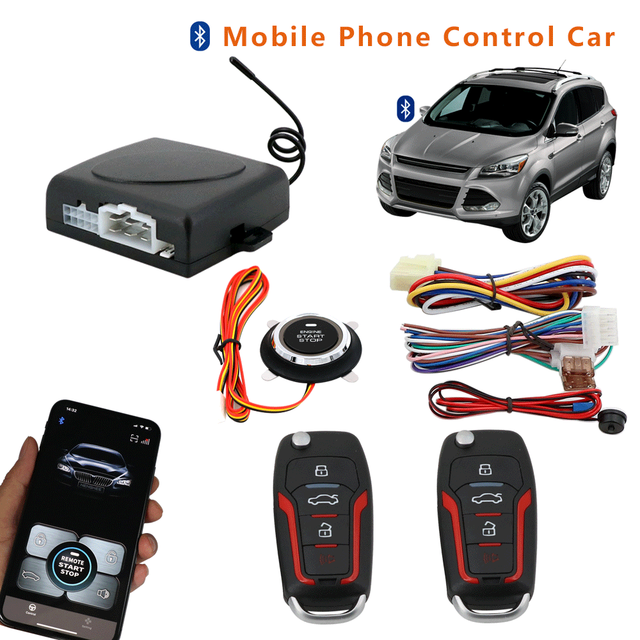 For One-button Start Remote Control Mobile Phone APP Vehicle Control System One-way Engine Starter 100m-200m Range