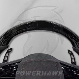 Volant en fibre de carbone Alcantara à LED fourni par l'usine pour Volkswagen Golf 6 7 8 GTI R Polo Tiguan Touareg Touran Scirocco - Product Image 4