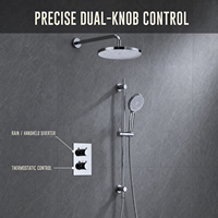 Ensemble de robinetterie de douche murale pour appartement avec barre coulissante à jet doux et pluie, cartouche céramique et garniture en laiton durable
