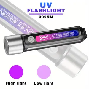 Lampe torche LED UV à énergie <span class=keywords><strong>solaire</strong></span>, lumière violette, <span class=keywords><strong>détecteur</strong></span> d'argent imperméable, agent fluorescent, éclairage pour la détection de sécurité - Product Image 4