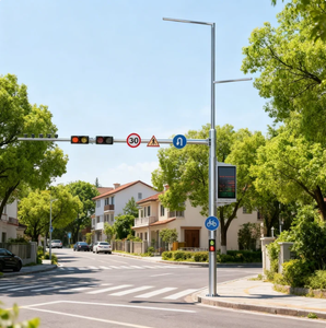 เสาไฟถนนอัจฉริยะแบบกำหนดเองสำหรับโครงการภาครัฐ พร้อมกล้อง<span class=keywords><strong>วงจรปิด</strong></span> <span class=keywords><strong>ป้าย</strong></span>จราจร และจอแสดงผล - Product Image 4