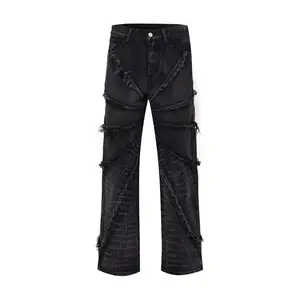 XMAMLON RTS pantalones calças cargo calças streetwear calças y2k roupas largas bagi jeans masculino danos azuis (antigo)