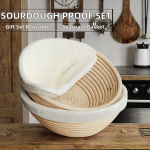 Panier de levage pour pain au levain Superbaking, 9 pouces, lot de 2, en jonc de mer réutilisable, <span class=keywords><strong>sans</strong></span> éclats, avec revêtement antiadhésif pour la cuisson - Product Image 6