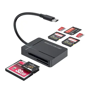 Heiß verkaufter multifunktion aler externer USB 3.0 Typ-C-Super-Speed-Kartenleser mit SD-, XD-, CF-und Memory Stick-Kartens teck plätzen