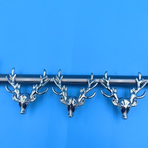 Zinc Alloy Deer Head <b>Cabinet</b> Handles Silver <b>Rustic</b> Design Furniture Hardware Accessory - Product Image 1