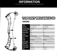 Arc à poulies TOPOINT RELIANCE 38, 38 pouces entre axes, en aluminium CNC, pour la chasse et le tir sur cible