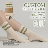 Chaussettes de sport en coton pour femmes, avec logo personnalisé, antidérapantes, pour le yoga, le pilates, le ballet, chaussettes athlétiques à volants, chaussettes personnalisées
