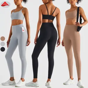 Lycra Set 2 Potong Pakaian Olahraga Wanita, Bra dan Legging Gym Kebugaran Yoga Bahan Spandex