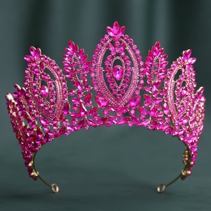 Corona Nuziale QS per Concorsi di Bellezza in Stile Barocco Europeo e Americano, Decorata con Diamanti e Cristalli - Product Image 1