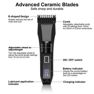 Recortadora <span class=keywords><strong>de</strong></span> Barba <span class=keywords><strong>de</strong></span> Alta Gama Recortadora <span class=keywords><strong>de</strong></span> Pelo Potente Eléctrica para Cabello y Barba Máquina <span class=keywords><strong>de</strong></span> <span class=keywords><strong>Afeitar</strong></span> Profesional para Hombre - Product Image 3