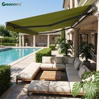 Auvent de terrasse métallique à cassette intégrale rétractable, auvent de terrasse, auvent de porte et fenêtre, imperméable, gris