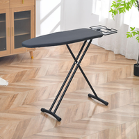 Table à repasser pliable à hauteur réglable avec housse épaissie anti-brûlure, type sur pied en métal