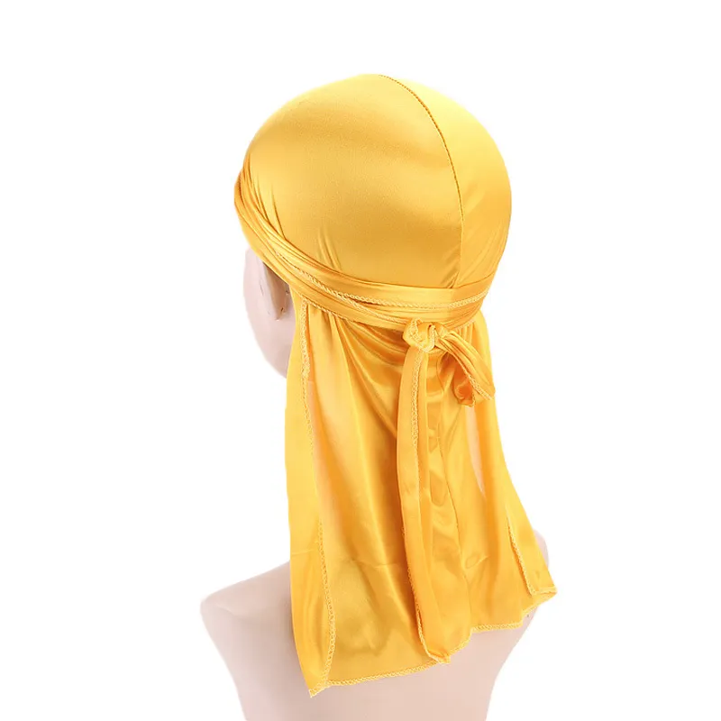 Vente en Gros d'Accessoires pour Cheveux Satin Écharpe Casquette Soyeuse Durag Biker Bandeau Pirate Chapeau Satin à Longue Queue Bandana