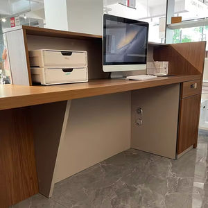 Mostrador de Recepción Moderno <span class=keywords><strong>y</strong></span> Lujoso Personalizado, Muebles de Oficina, Recepción con Revestimiento de Madera para Salón, <span class=keywords><strong>Spa</strong></span>, Comercio Minorista, <span class=keywords><strong>Hotel</strong></span> - Product Image 4