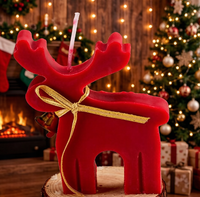 Bougie parfumée de Noël en cire de soja, bougie d'aromathérapie pour les fêtes avec mèche, emballage de luxe pour coffret cadeau d'entreprise, vente en gros