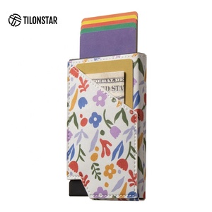 TILONSTAR TVC501 Премиум минималистичный тонкий держатель для визитных карточек алюминиевый Pop up RFID Кожаный держатель для карт - Product Image 2