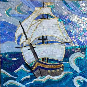 Bán buôn OEM tinh khiết tay làm nghệ thuật cao cấp Gạch Mosaic phong cách khác nhau và thiết kế vuông ban đầu gạch bức tranh cổ điển