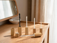 Tubes avec couvercles en bambou, applicateurs de brosse et de pinceau à lèvres, pour maquilleurs professionnels, passionnés de beauté, cosmétologues, tubes de mascara