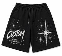 Shorts décontractés pour hommes en coton 100% noir délavé, séchage rapide, respirants, taille mi-haute élastique, style streetwear hip-hop, pour l'été