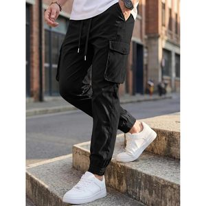 FOXA Men's <b>Cargo</b> Joggers <b>Pants</b> <b>Stretch</b> Elastic Waist Drawstring Tapered Sweatpants With Pockets Breathable Casual Wear - Product Image 5